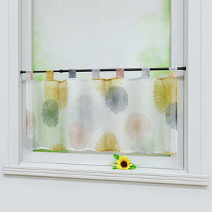 Cafe Curtain with Fireworks Pattern Light-Filtering 1 Piece - Yellow, H x W 60 x 90cm