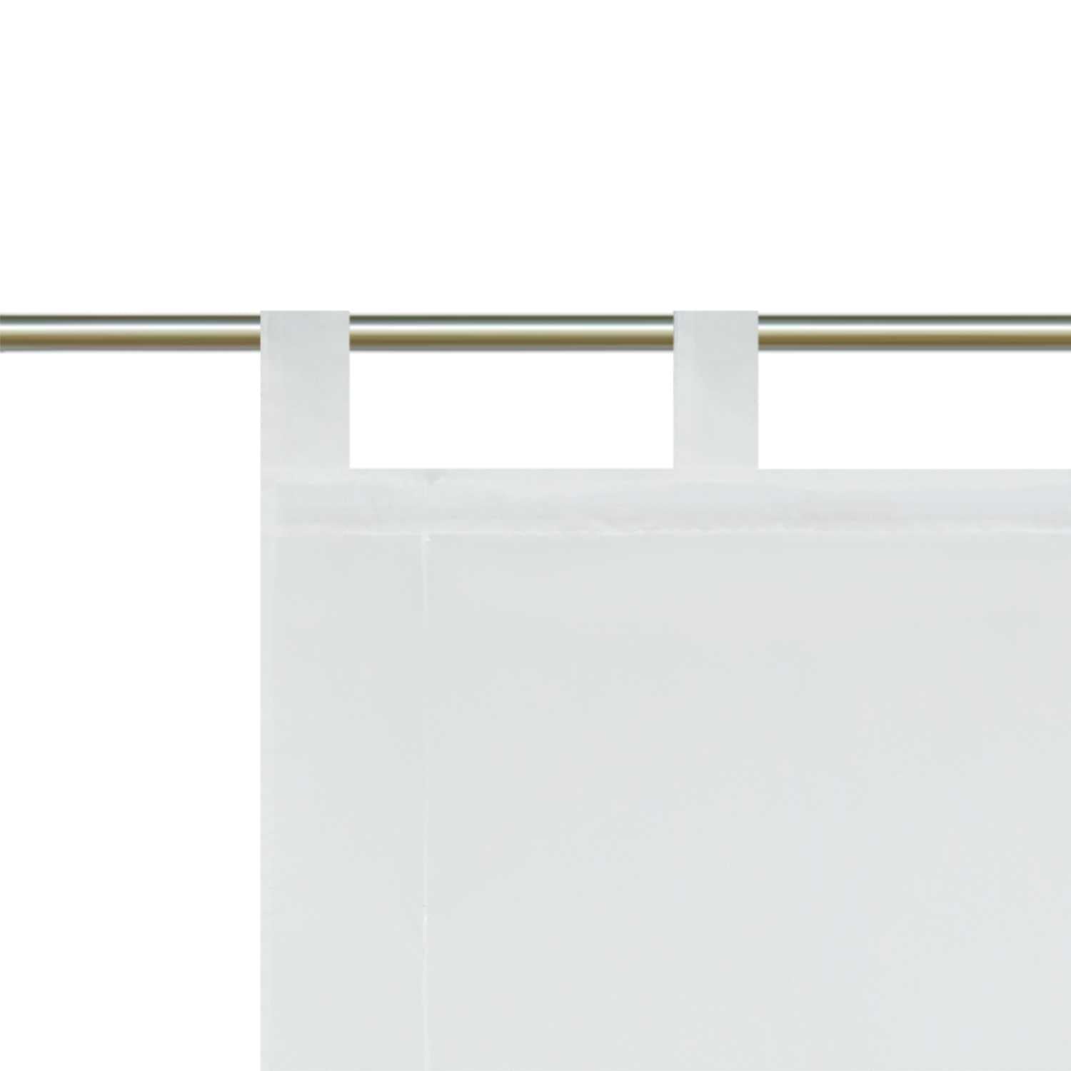 Roman Shade with Tab-Top Hanging with Embroidery Country Style White