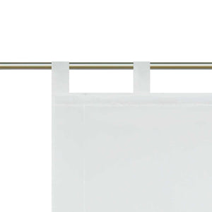 Roman Shade with Tab-Top Hanging with Embroidery Country Style White