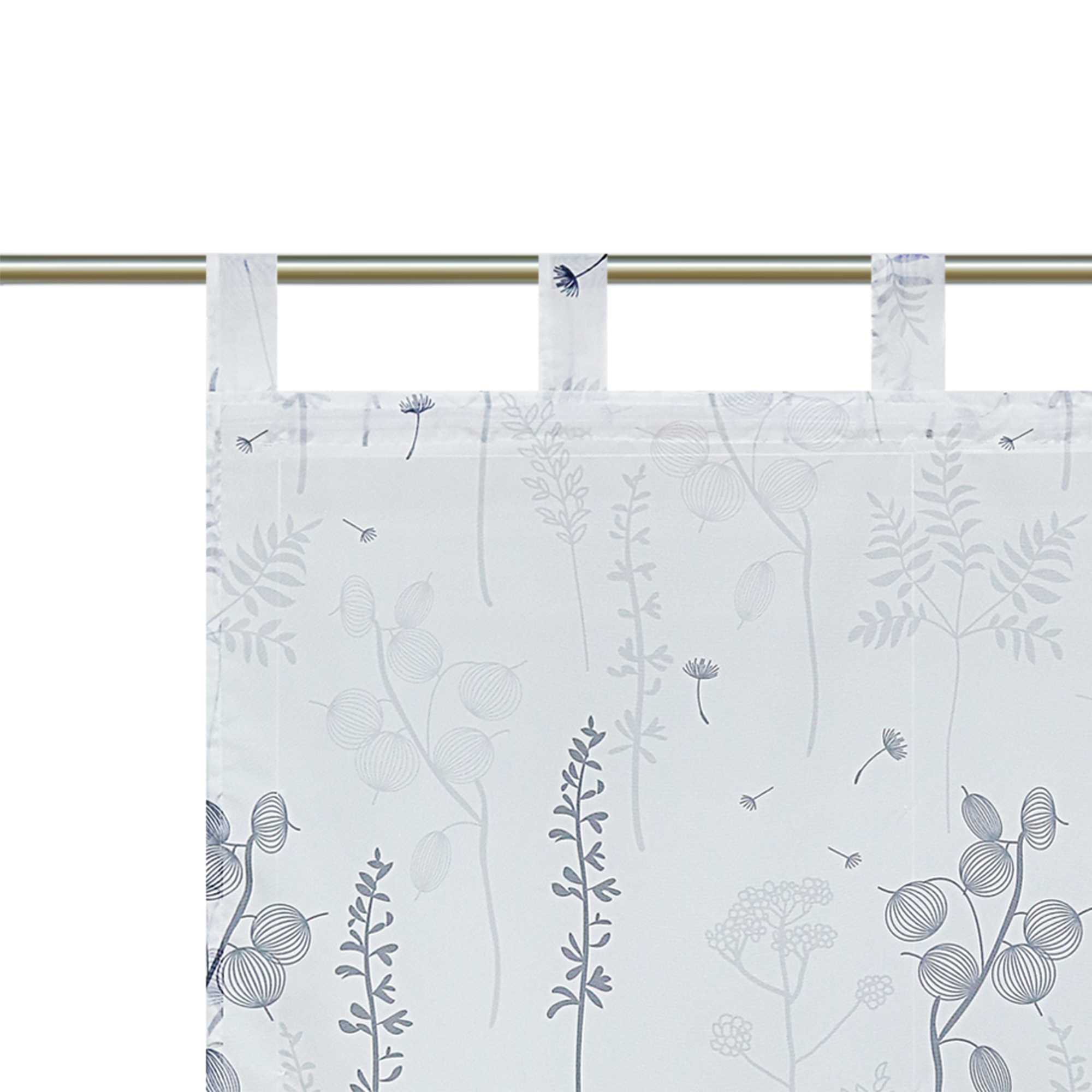 Roman Shade with Tab-Top Hanging with Chinese-Lantern Flower Pattern Semi-Sheer - Sand, W x H 80 x 140cm