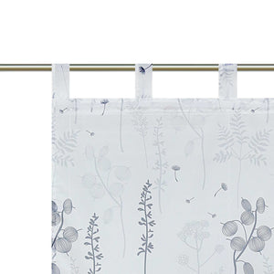 Roman Shade with Tab-Top Hanging with Chinese-Lantern Flower Pattern Semi-Sheer - Sand, W x H 80 x 140cm