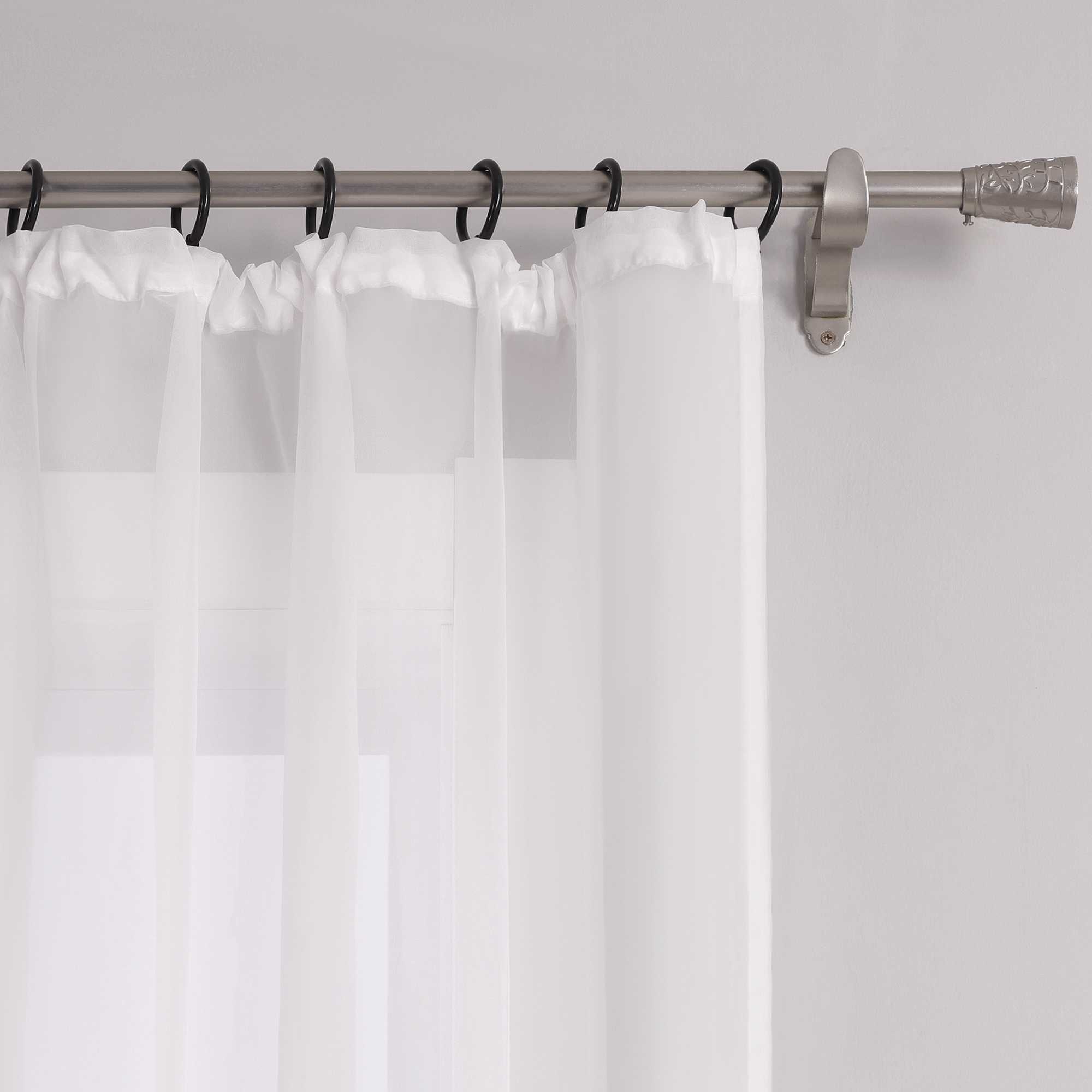 Curtain Solid Color Sheer Classic 1 Piece - White, W x H 145 x 245cm