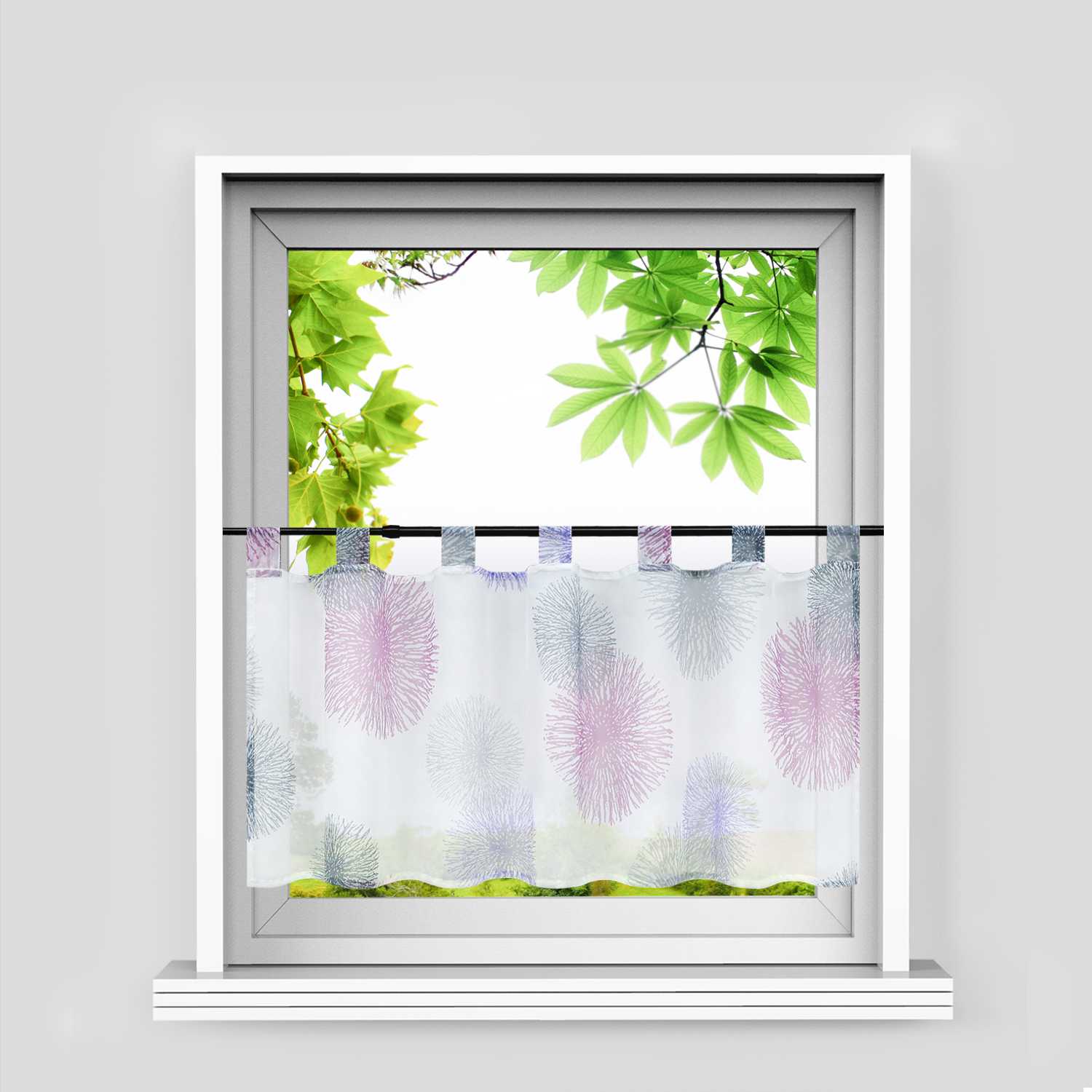 Cafe Curtain with Fireworks Pattern Light-Filtering 1 Piece