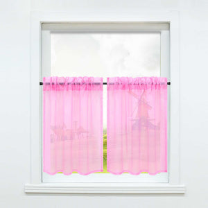 Cafe Curtain with Rod Pocket Gatherable 2 Pieces