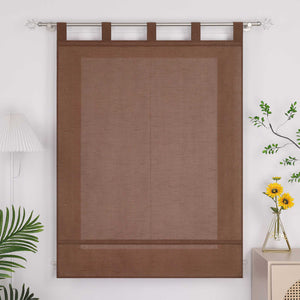 Roman Shade with Tab-Top Hanging Kitchen Curtains 1 Piece - Beige, W x H 100 x 140cm