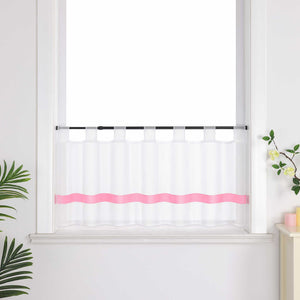 Cafe Curtain with Satin Ribbon Sheer 1 Piece
