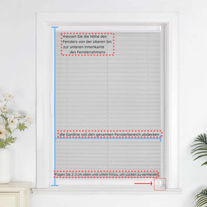Pleated Blind Gray No-Drill made of Polyester 1 Piece - Gray, W x H 45 x 130cm