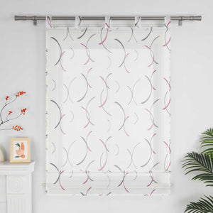 Roman Shade with Printed Clip Design - Purple, W x H 120 x 140cm