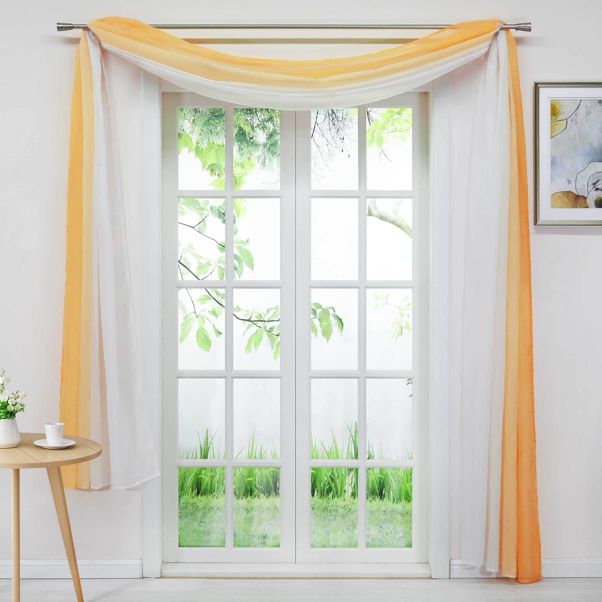 Decorative Curtain Panel with Gradient 1 Piece - yellow, W x H 140 x 600cm