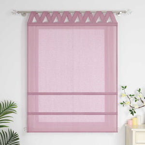 Delien White Roman Shade with Tab-Top Hanging