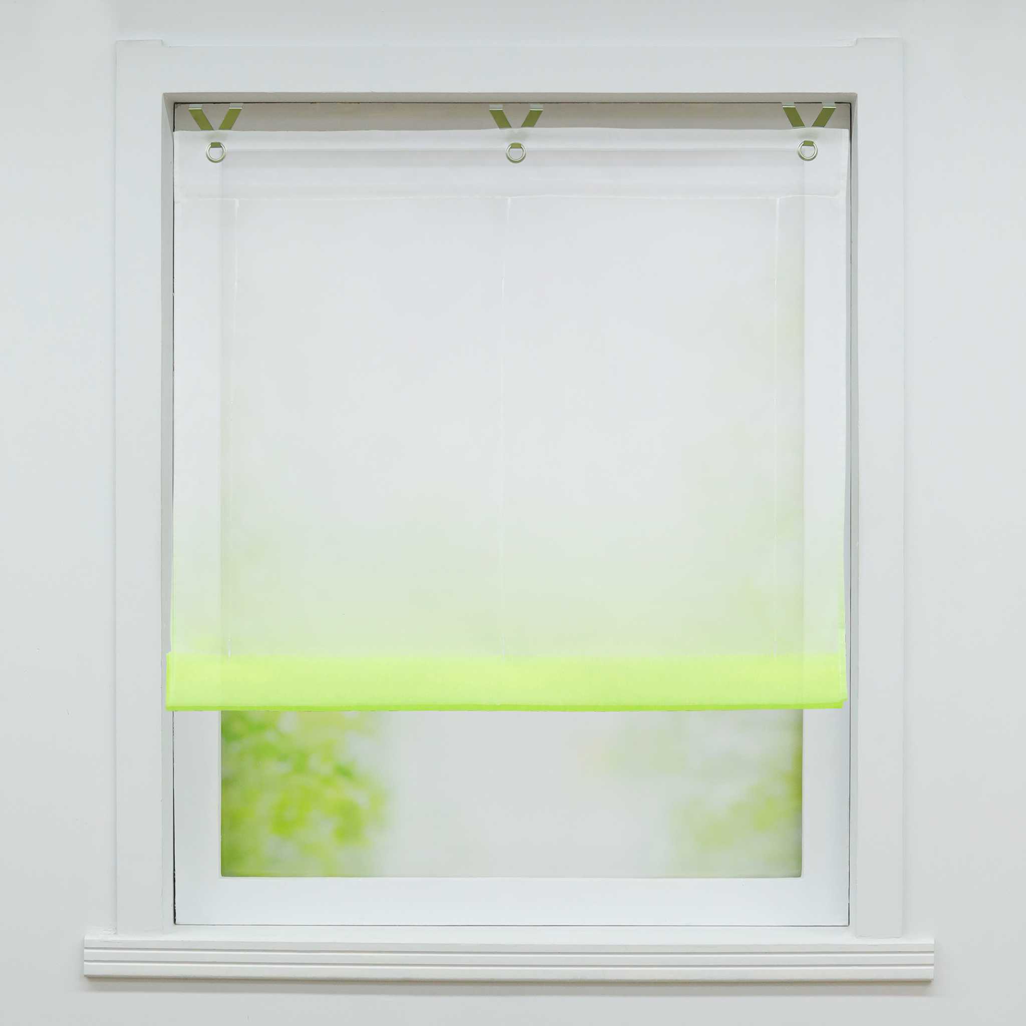 Roman Shade with V-Shaped Tabs Gradient Color Sheer Light Filtering Airy 1 Piece