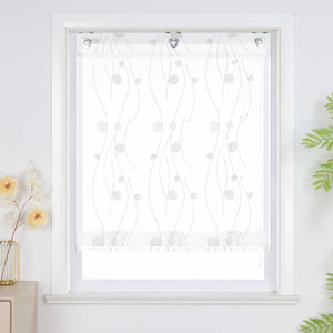 Roman Shade with Circle Pattern and Hook Hanging