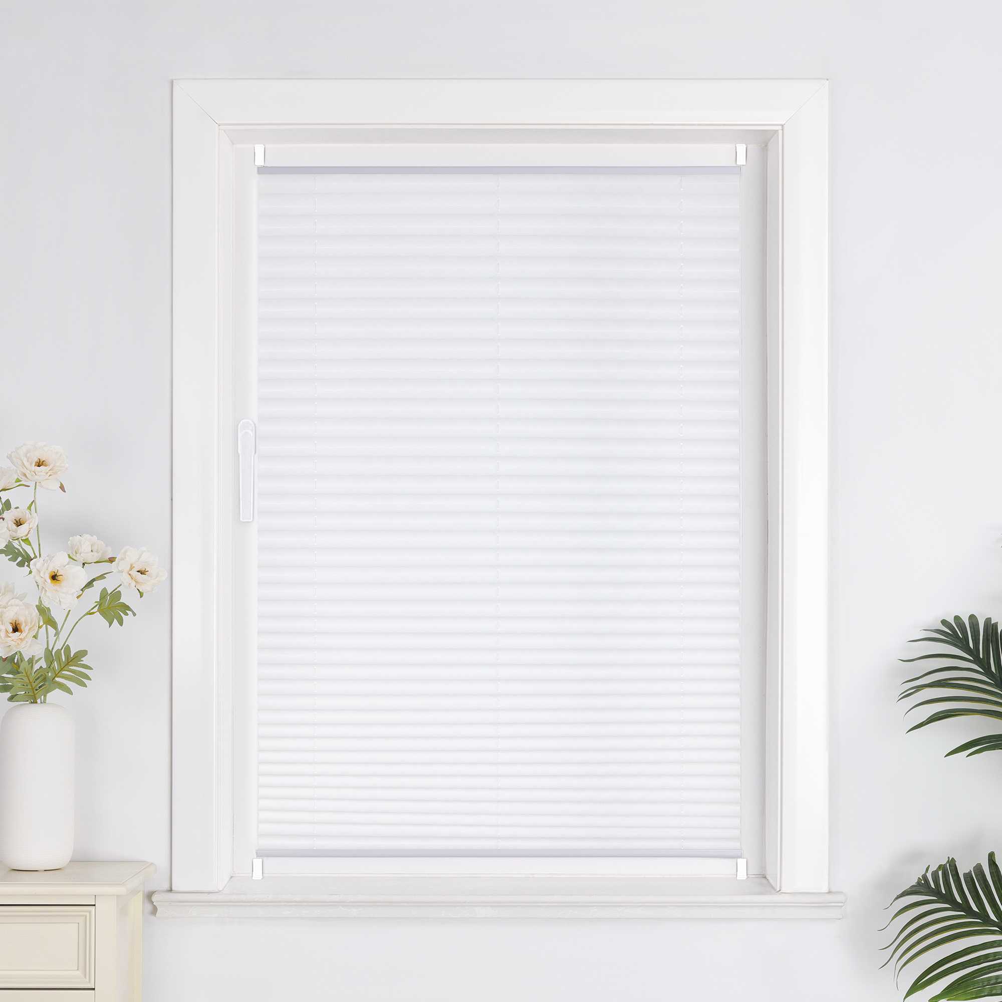 Pleated Blind White Pleated Blind Polyester 1 Piece - White, W x H 40 x 130cm