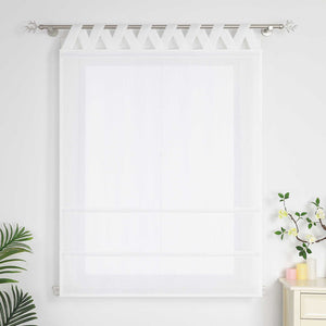 Delien White Roman Shade with Tab-Top Hanging - White, W x H 100 x 140cm