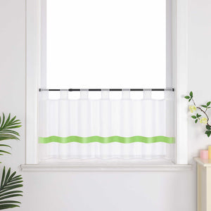 Cafe Curtain with Satin Ribbon Sheer 1 Piece