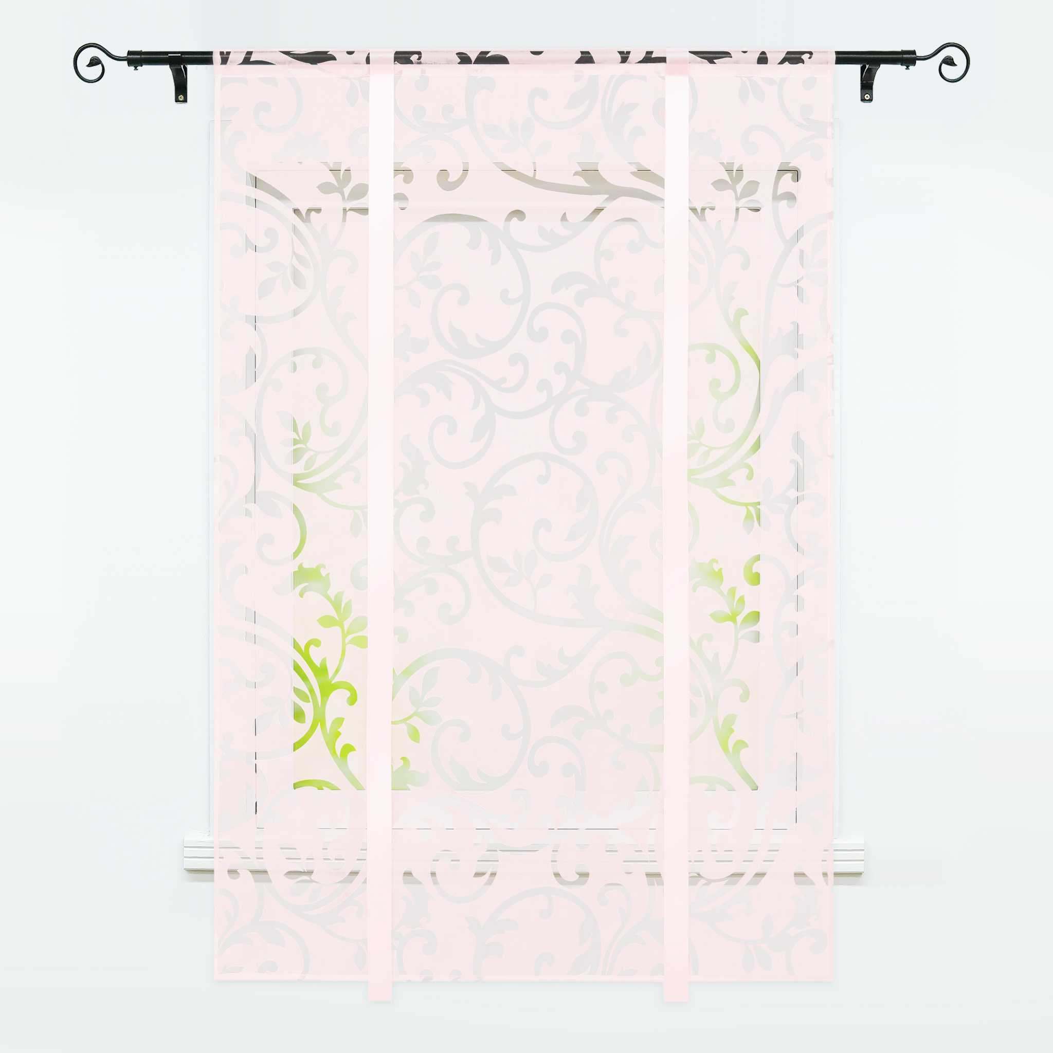 Roman Shade with Rod Pocket with Floral Pattern 1 Piece - Pink, W x H 140 x 140cm