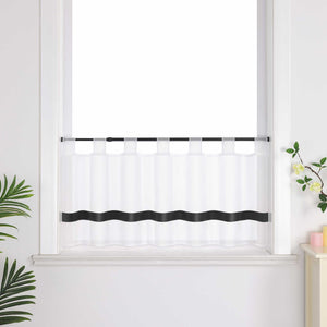 Cafe Curtain with Satin Ribbon Sheer 1 Piece