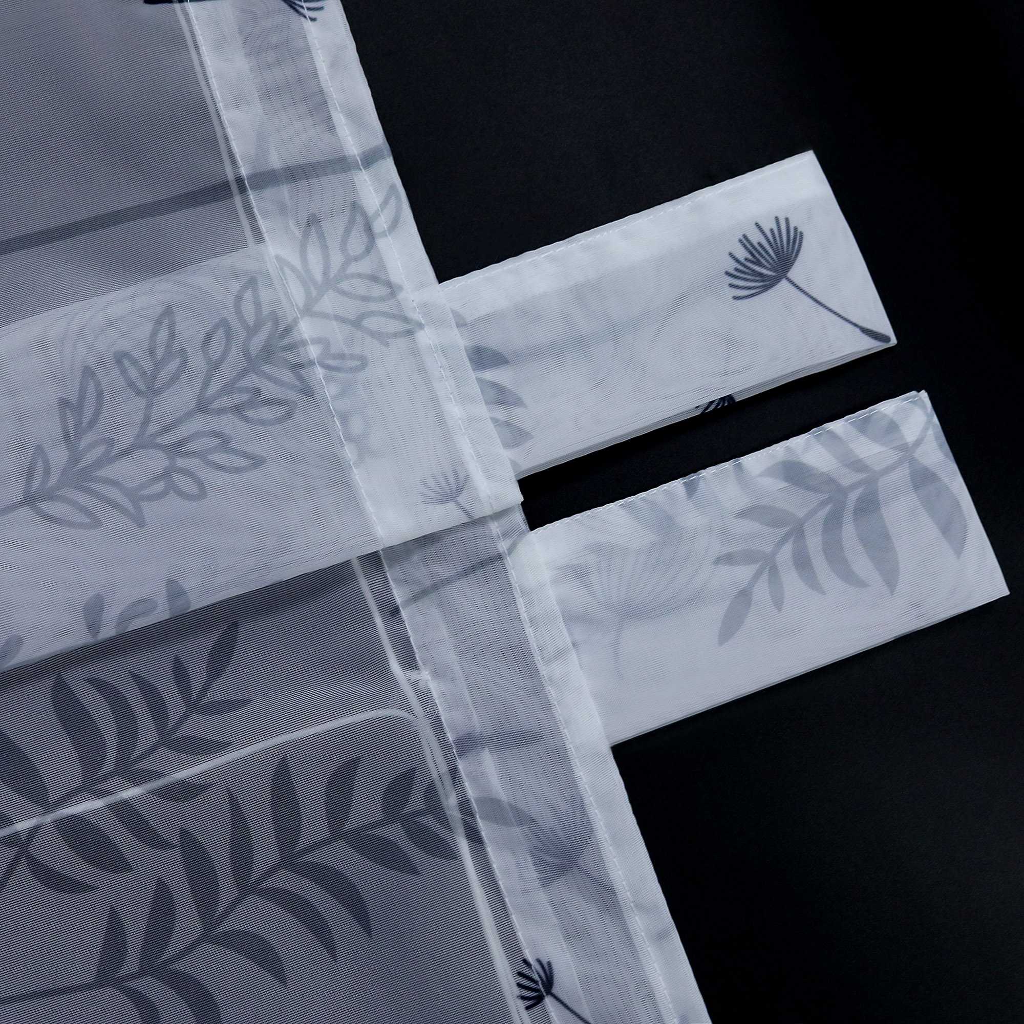 Roman Shade with Tab-Top Hanging with Chinese-Lantern Flower Pattern Semi-Sheer - Sand, W x H 120 x 140cm