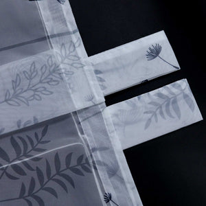 Roman Shade with Tab-Top Hanging with Chinese-Lantern Flower Pattern Semi-Sheer - Sand, W x H 120 x 140cm