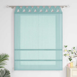 Delien White Roman Shade with Tab-Top Hanging