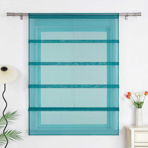 Roman Shade Voile for Kitchen Sheer 1 Piece - Red, W x H 100 x 140cm