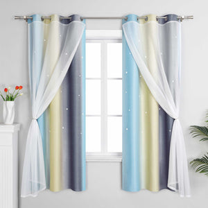 2-in-1 Curtain Children's Room with Stars 1 Piece