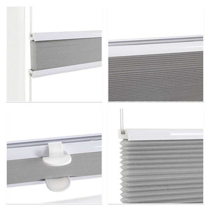 Pleated Blinds Gray with Honeycomb Texture - Gray, W x H 55 x 110cm