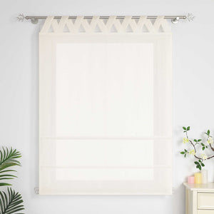 Delien White Roman Shade with Tab-Top Hanging