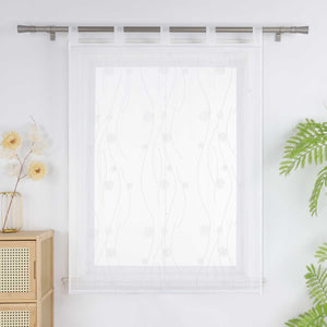Roman Shade with Circle Pattern - White, W x H 100 x 140cm