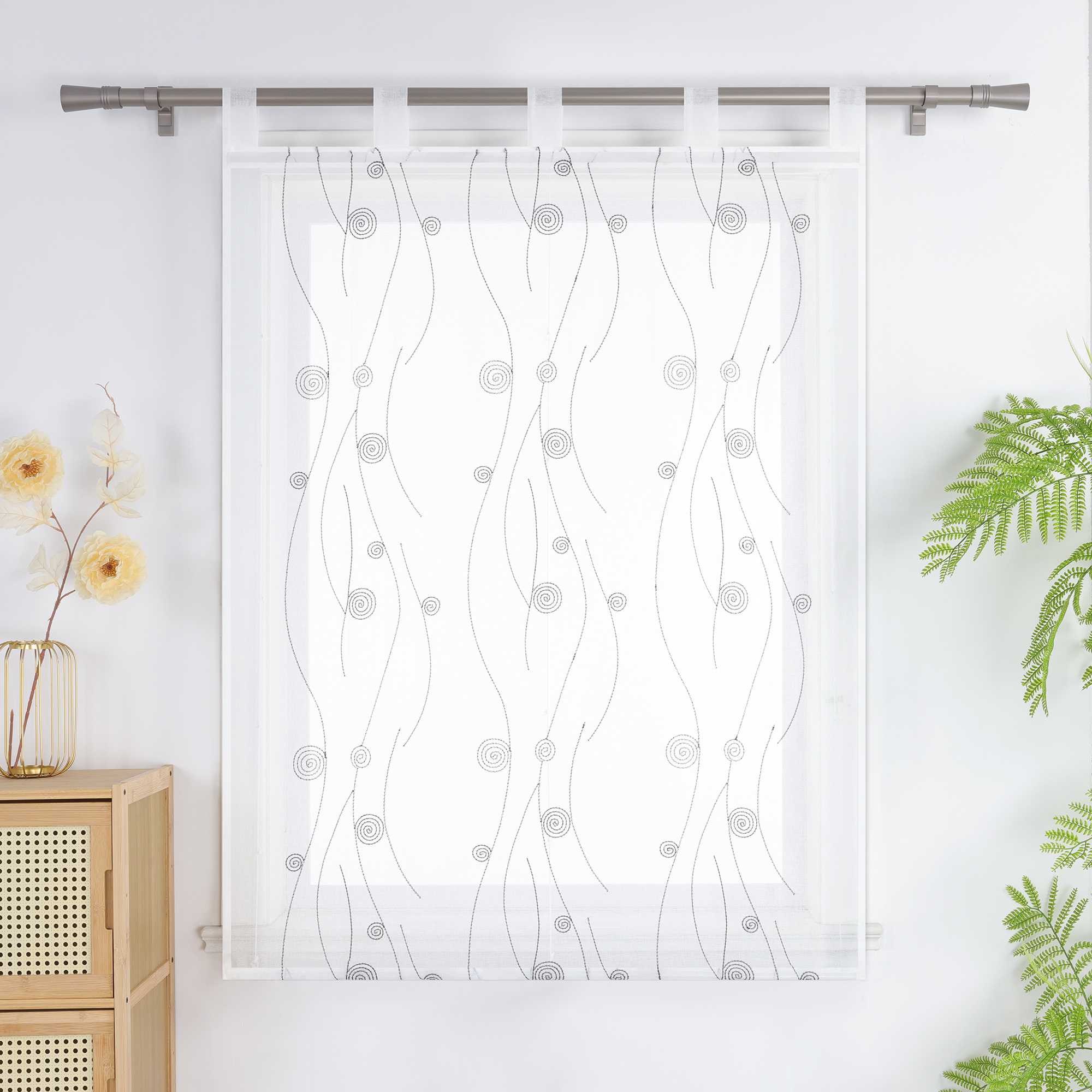 Roman Shade with Circle Pattern - sand, W x H 80 x 140cm