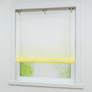 Roman Shade with V-Shaped Tabs Gradient Color Sheer Light Filtering Airy 1 Piece - Orange, W x H 45 x 130cm