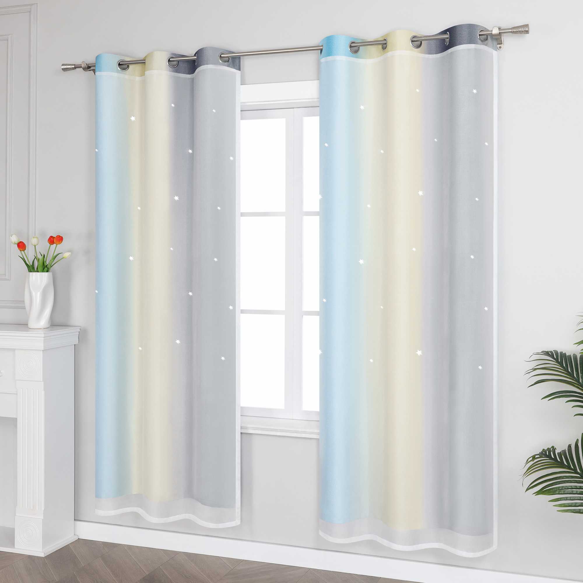 2-in-1 Curtain Children's Room with Stars 1 Piece