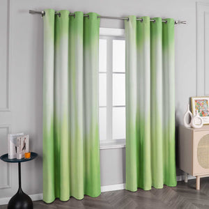 Blackout Curtain with Gradient Grommet Curtain Panel 1 Piece - Gray, H x W 145 x 135cm