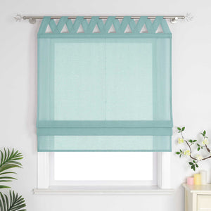 Delien White Roman Shade with Tab-Top Hanging