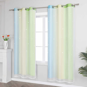 2-in-1 Curtain Children's Room with Stars 1 Piece - Beige, W x H 132 x 210cm