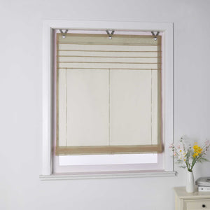 Roman Shade with V-Shaped Tabs Light-Filtering Solid Color Height-Adjustable 1 Piece