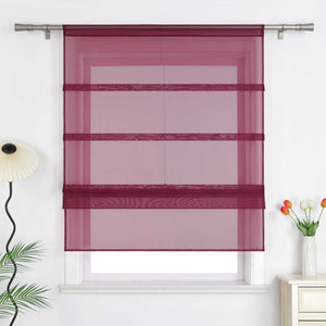 Roman Shade Voile for Kitchen Sheer 1 Piece