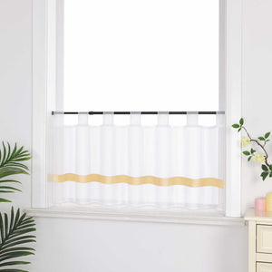Cafe Curtain with Satin Ribbon Sheer 1 Piece