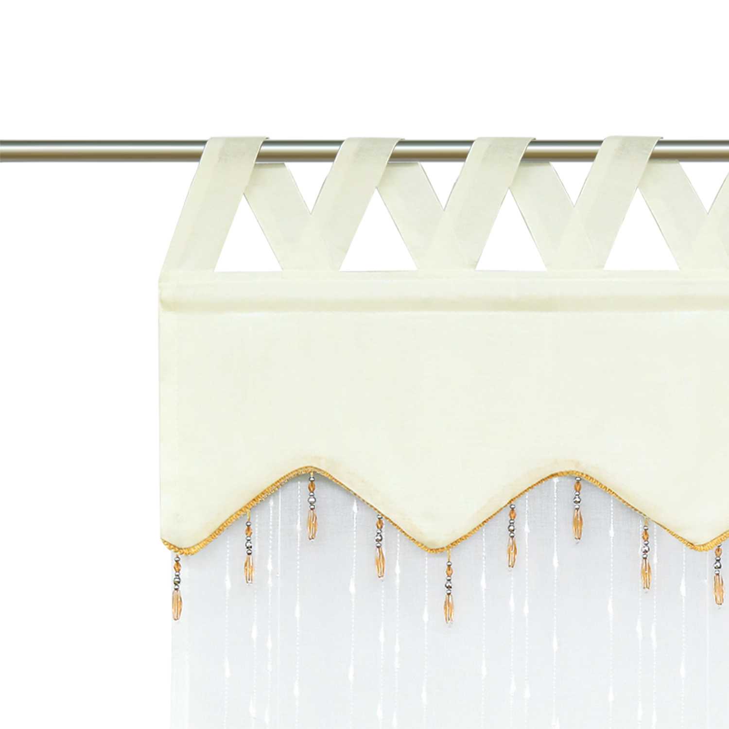 Roman Shade with Decorative Valance and Embroidery 1 Piece