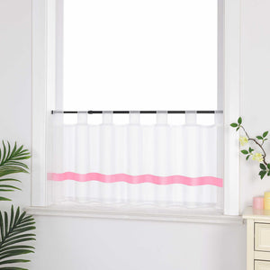 Cafe Curtain with Satin Ribbon Sheer 1 Piece
