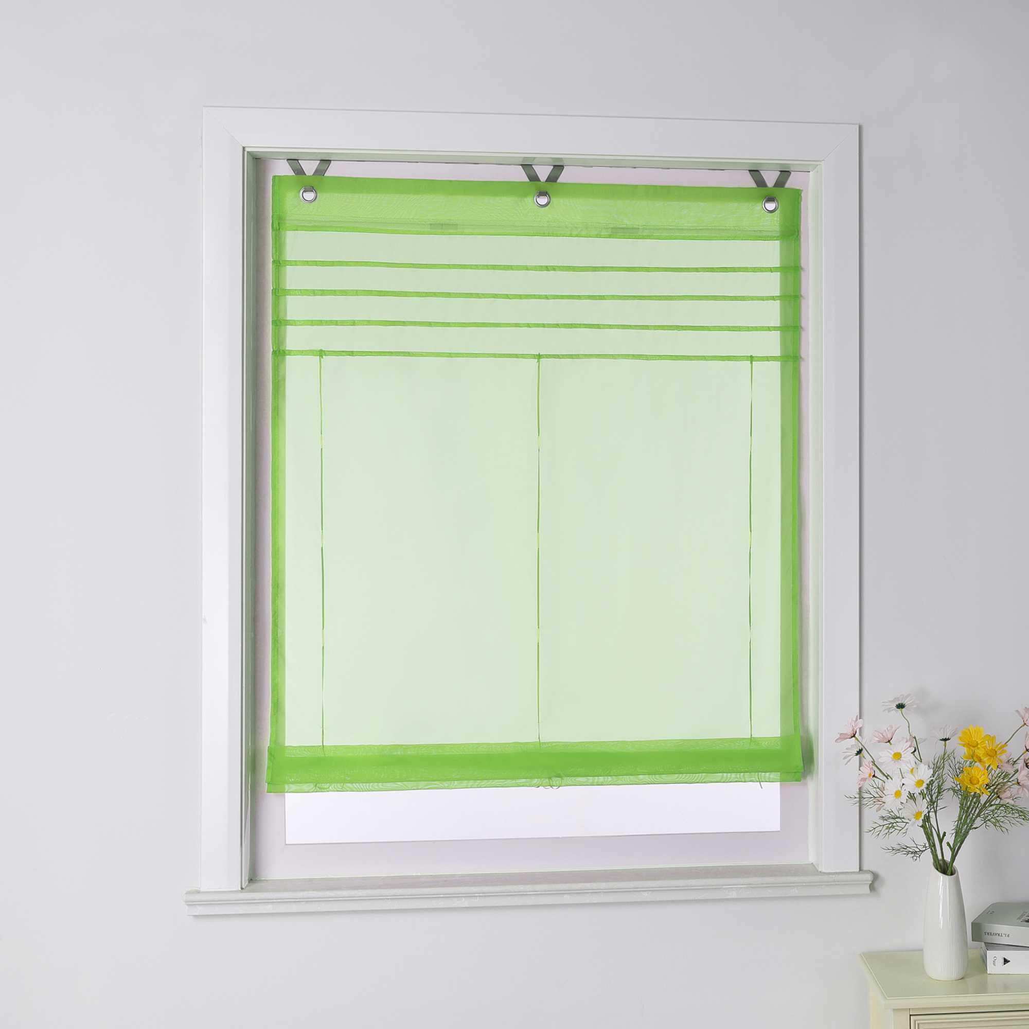 Roman Shade with V-Shaped Tabs Light-Filtering Solid Color Height-Adjustable 1 Piece - Brown, W x H 100 x 140cm