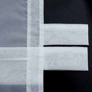 Roman Shade with Tab-Top Hanging with Embroidery Country Style White