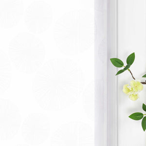 Roman Shade with V-Shaped Tabs Sheer Pilea Peperomioides Pattern 1 Piece - White, W x H 80 x 130cm