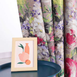 Blackout Curtain Opaque with Oil-Painting Peonies 1 Piece - Red, H x W 225 x 140cm