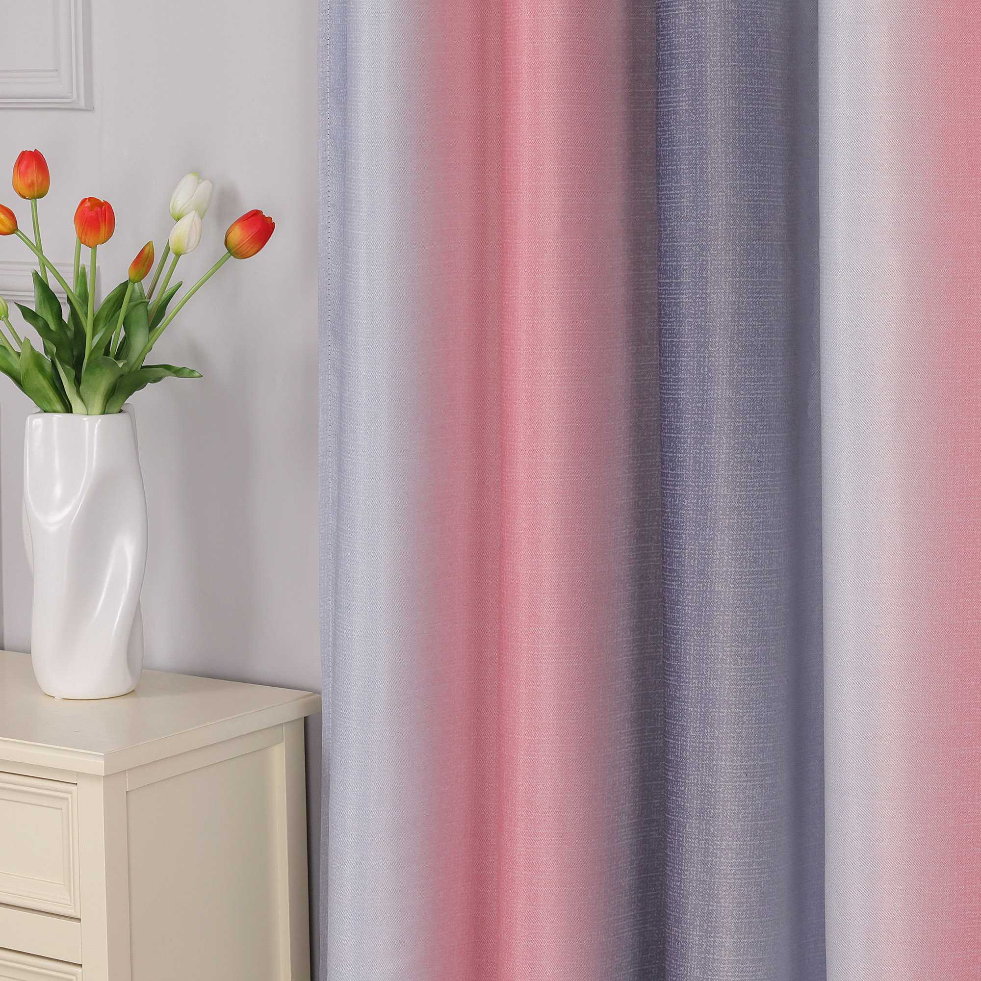 Blackout Curtain with Rod Pocket Gradient 1 Piece - Blue, H x W 245 x 140cm