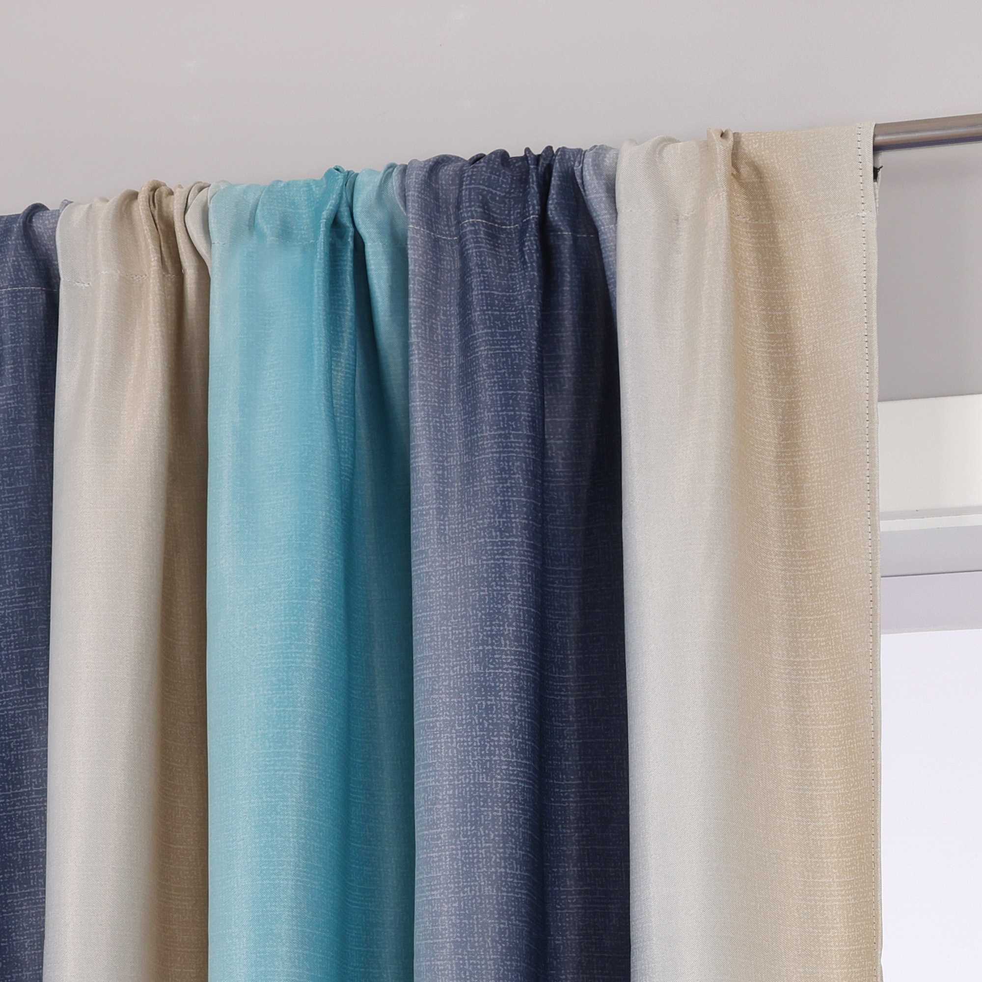 Blackout Curtain with Rod Pocket Gradient 1 Piece