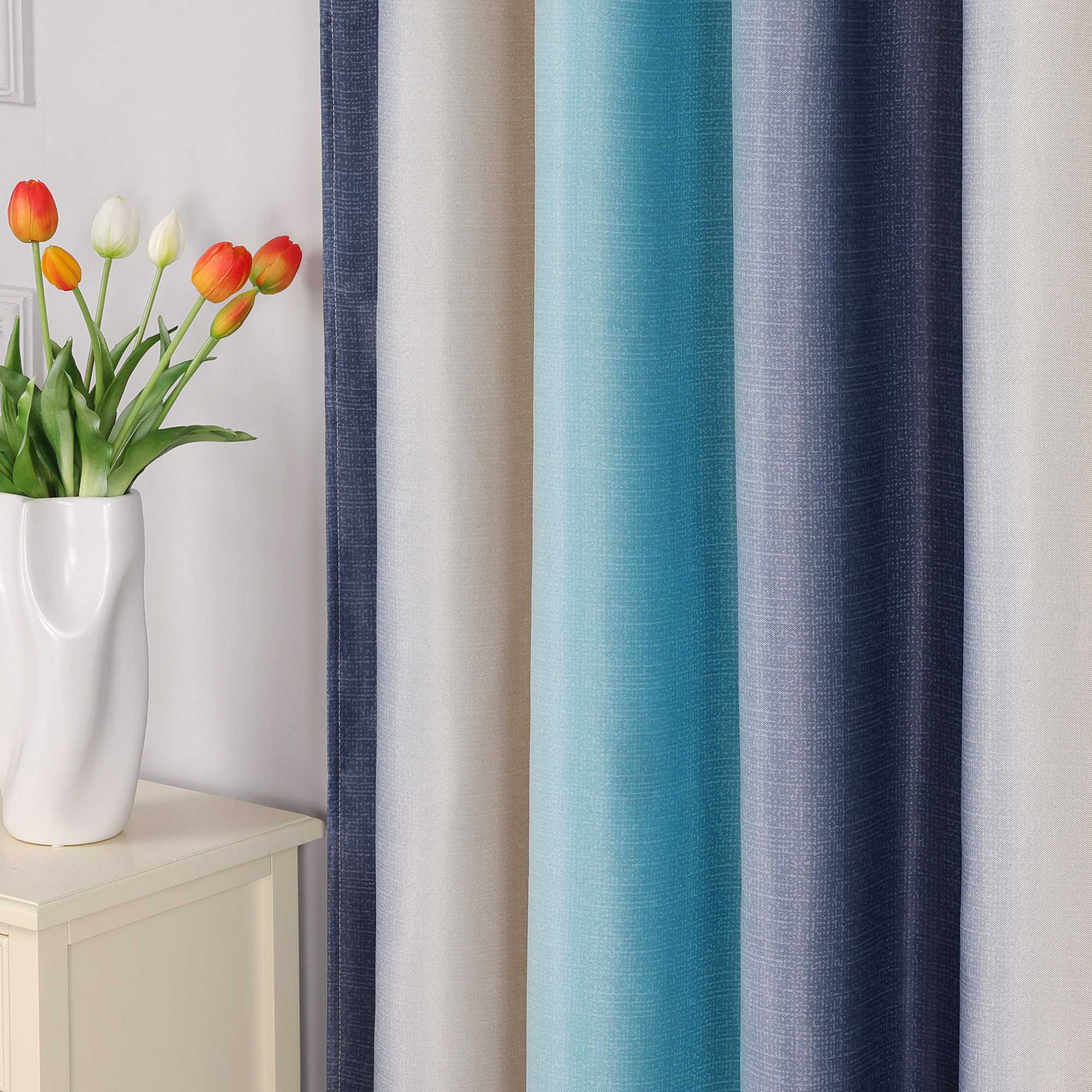 Blackout Curtain with Rod Pocket Gradient 1 Piece