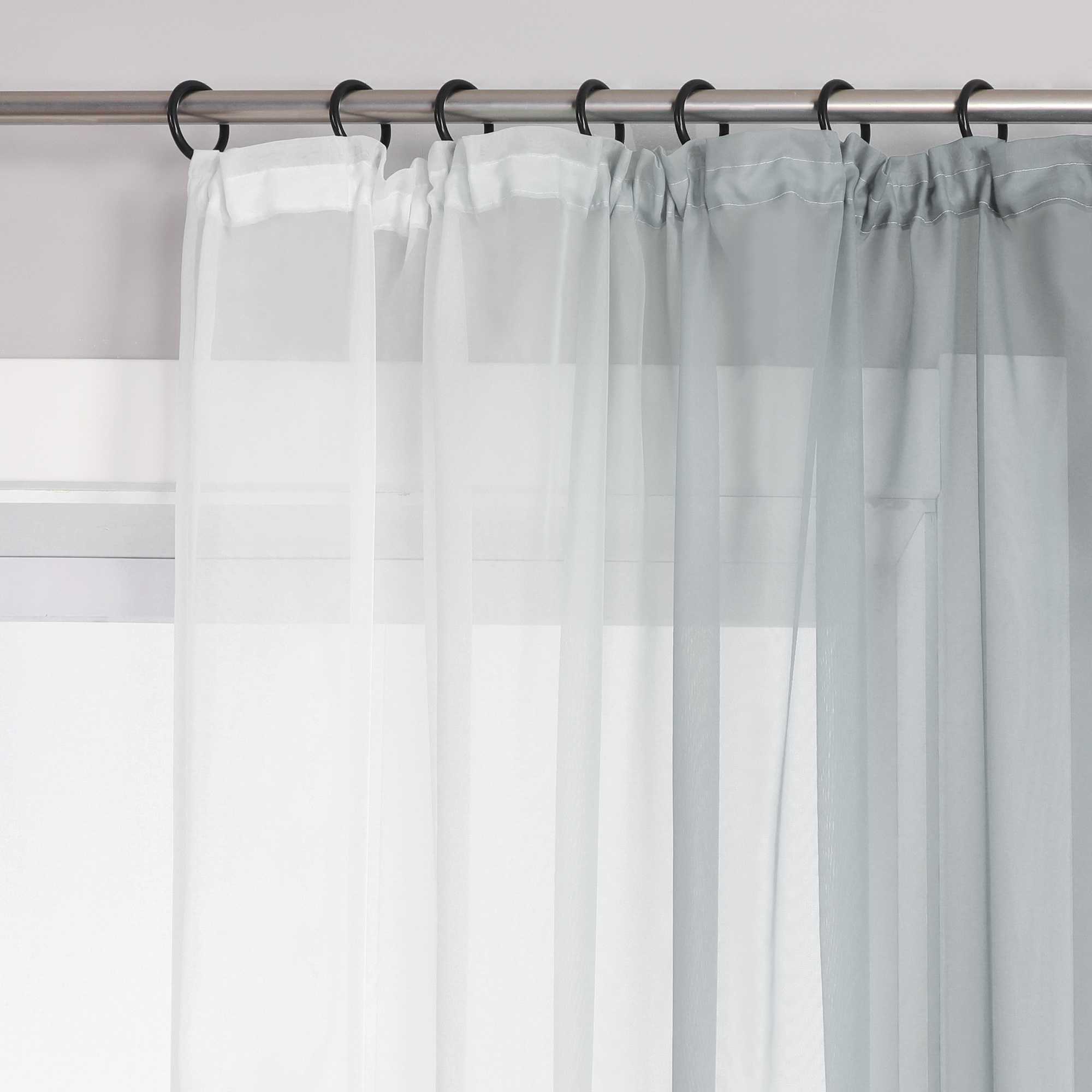 Sheer Curtains with Gradient Set of 2 - Gray, grommets