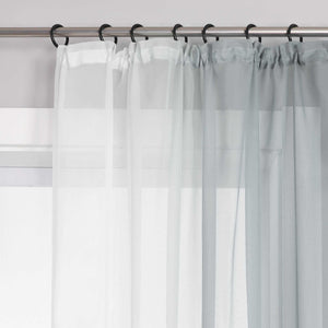 Sheer Curtains with Gradient Set of 2 - Gray, grommets