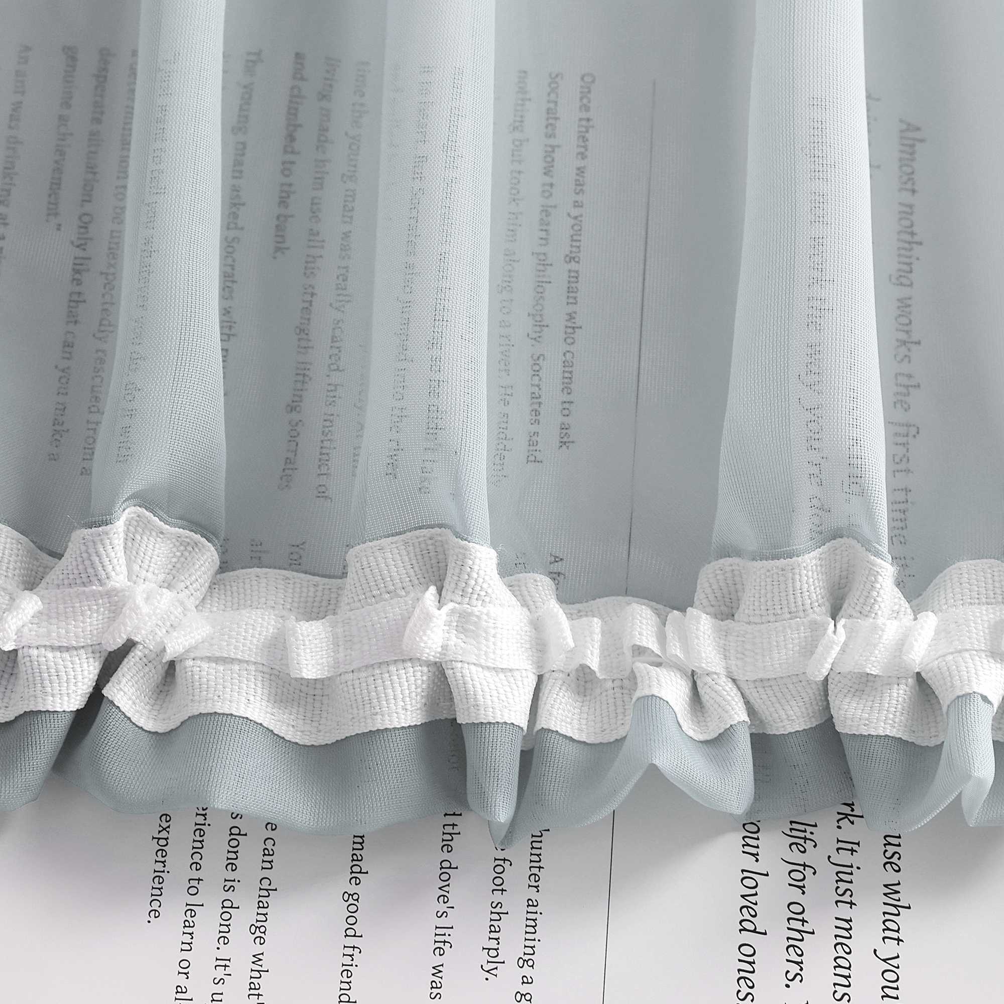 Sheer Curtains with Gradient Set of 2 - Gray, Curtain Tape